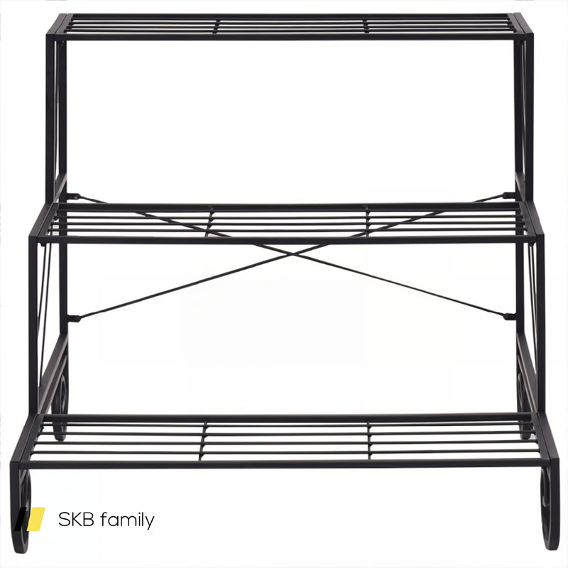 3 Tier Outdoor Metal Garden Planter Holder Shelf 240115-215222