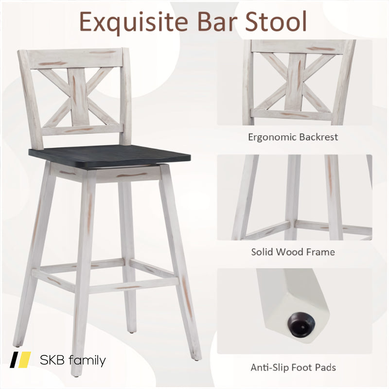 Set Of 2 29 Inch 360-Degree Swivel Bar Stools For Home Restaurant 240115-215242