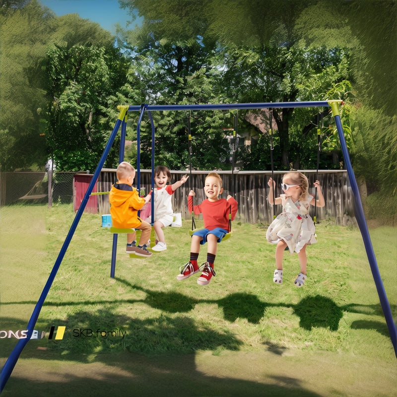 440 Pounds Kids Swing Set With Two Swings And One Glider 240115-215257