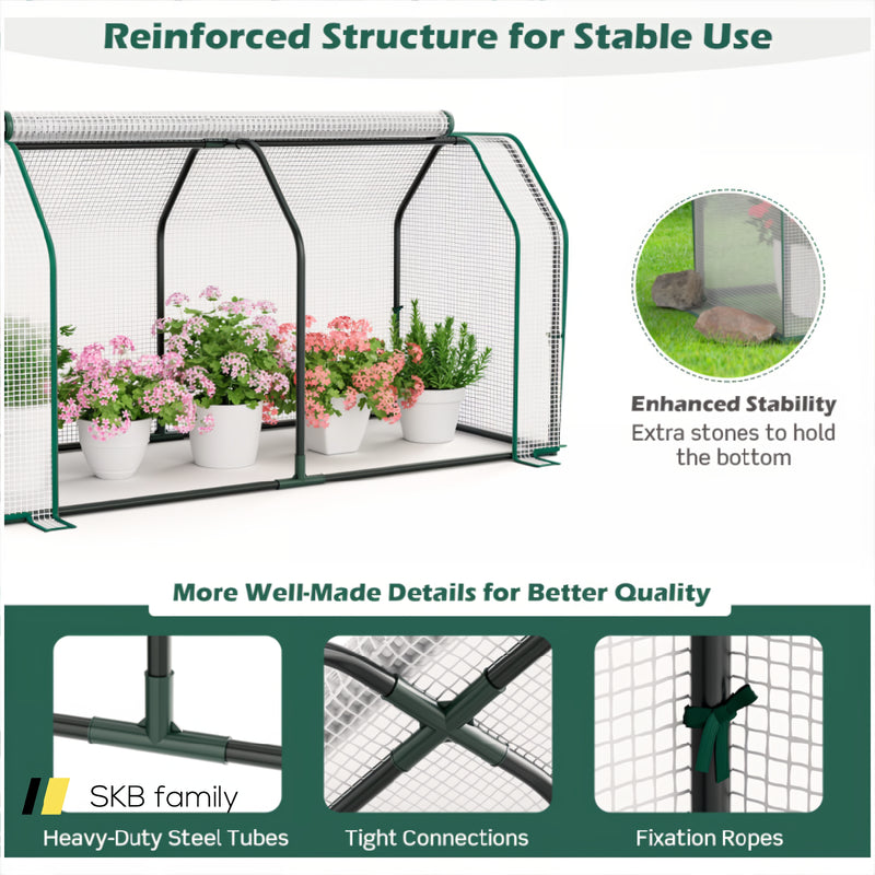 47.5 X 21.5 X 24 Inch Mini Greenhouse With Roll-Up Zipper Door 240115-215263