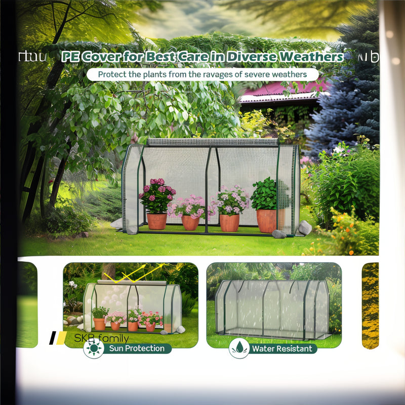 47.5 X 21.5 X 24 Inch Mini Greenhouse With Roll-Up Zipper Door 240115-215263