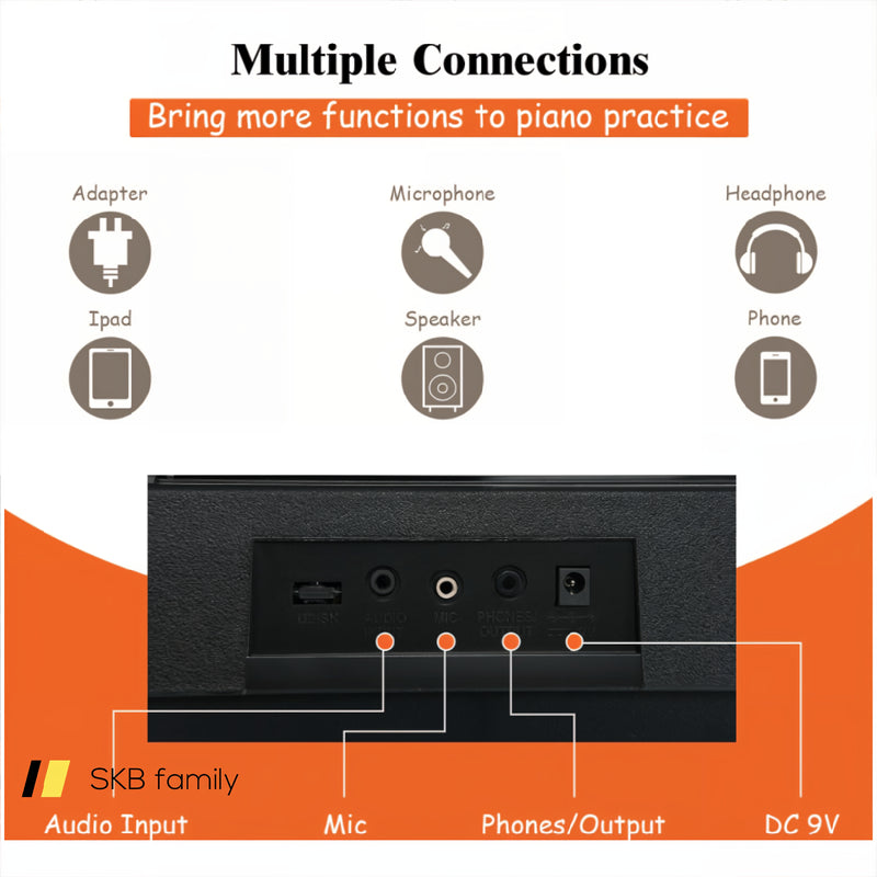 61-Key Electronic Keyboard Piano Starter Set With Stand Bench And Headphones 240115-215286