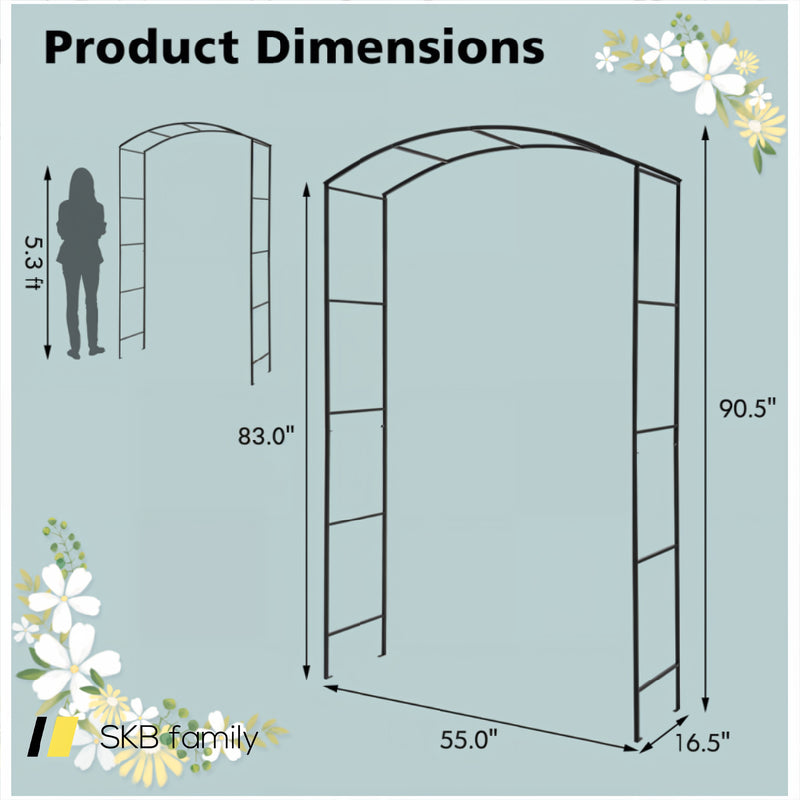 Garden Arch Arbor Trellis With Gate Patio Plant Stand Archway 240115-215332