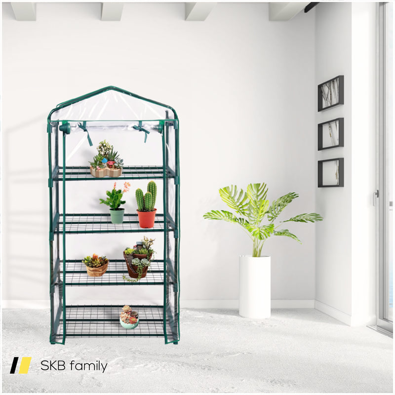 Outdoor Portable Mini 4 Shelves Greenhouse 240115-215352