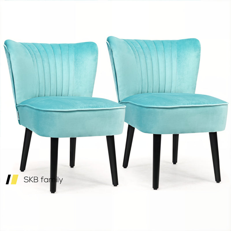 Set Of 2 Upholstered Modern Leisure Club Chairs With Solid Wood Legs 240115-215358