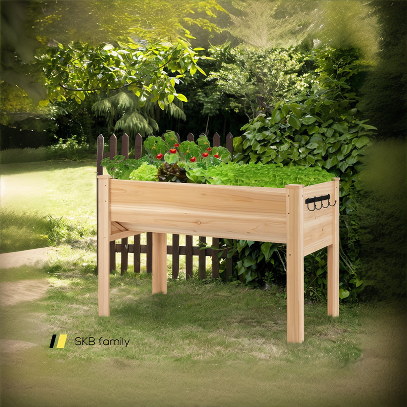 48 X 24 X 32 Inch Elevated Wood Planter Box With Legs 240115-215450