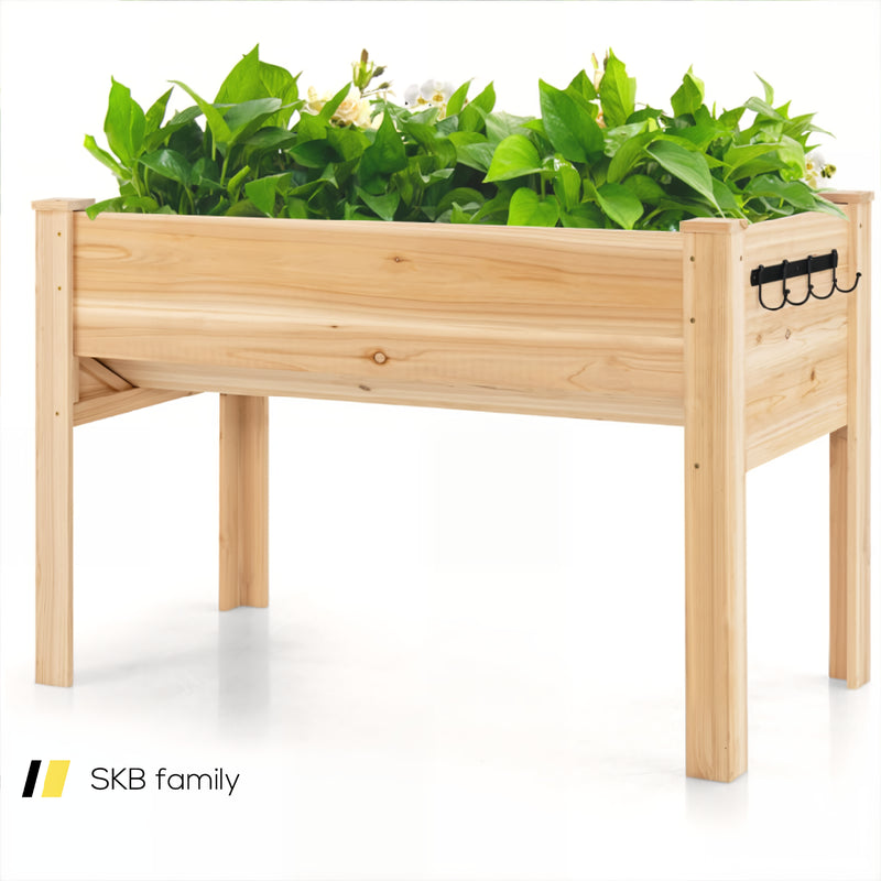 48 X 24 X 32 Inch Elevated Wood Planter Box With Legs 240115-215450