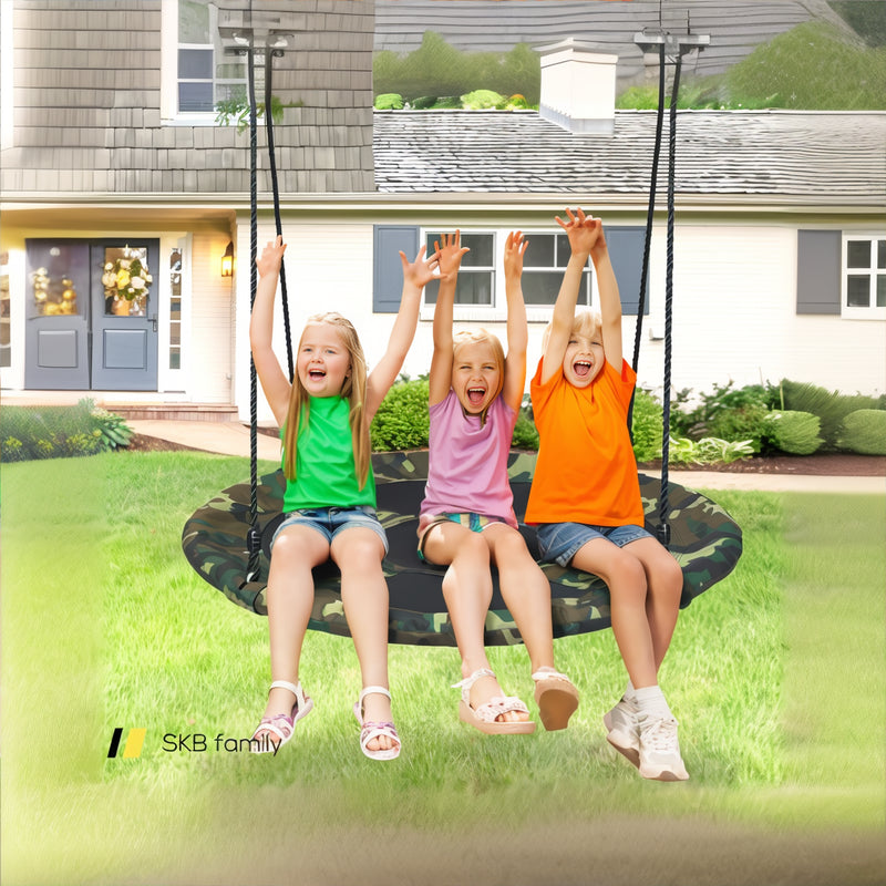 40 Inch Flying Saucer Tree Swing Outdoor Play Set With Adjustable Ropes Gift For Kids 240115-215473