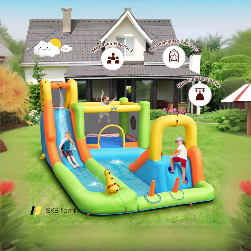 8 In 1 Inflatable Water Slide Park Bounce House Without Blower 240115-215500