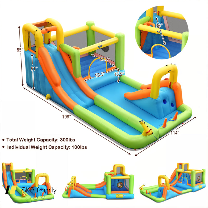 8 In 1 Inflatable Water Slide Park Bounce House Without Blower 240115-215500