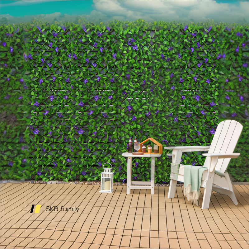 1 Piece Expandable Faux Ivy Privacy Screen Fence Panel Pack With Flower 240115-215521