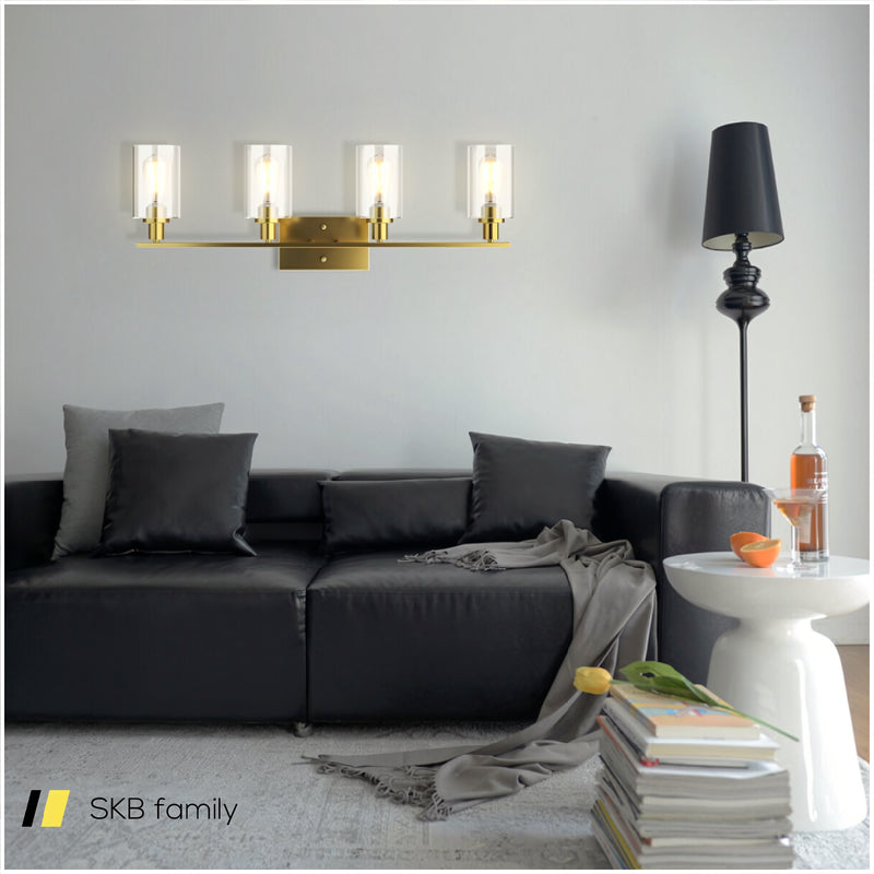 4-Light Wall Sconce With Clear Glass Shade 240115-215539