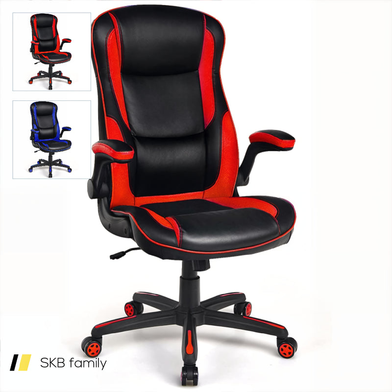 Racing Style Office Chair With Pvc And Pu Leather Seat 240115-215552