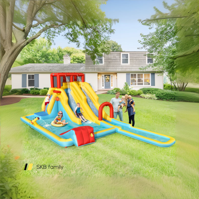 7-In-1 Inflatable Dual Slide Water Park Bounce House Without Blower 240115-215555