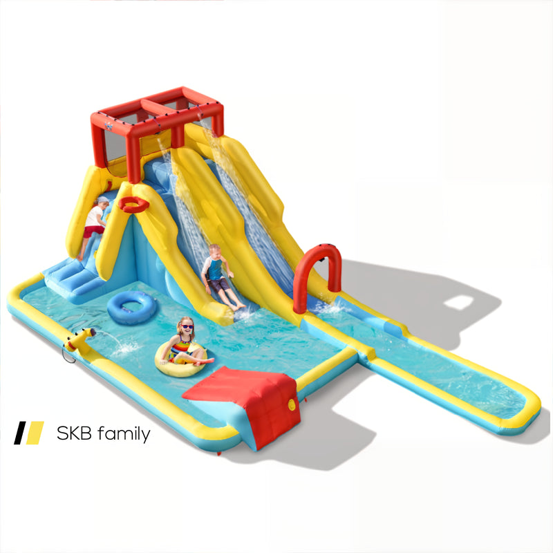 7-In-1 Inflatable Dual Slide Water Park Bounce House Without Blower 240115-215555