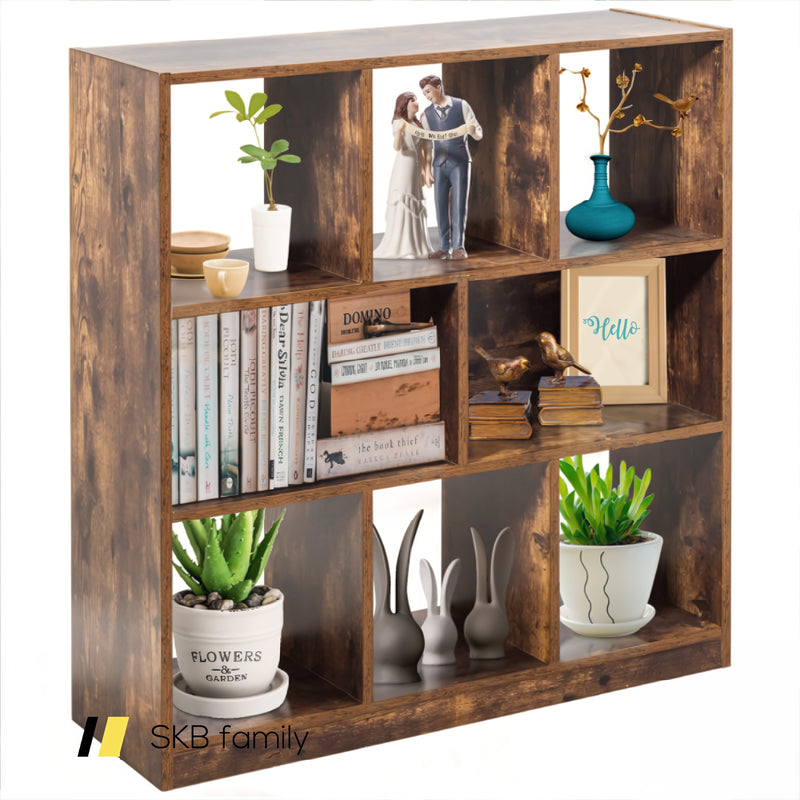 Open Compartments Industrial Freestanding Bookshelf For Decorations 240115-215559