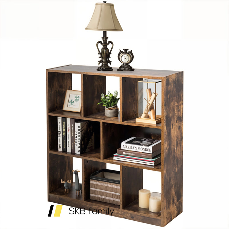 Open Compartments Industrial Freestanding Bookshelf For Decorations 240115-215559