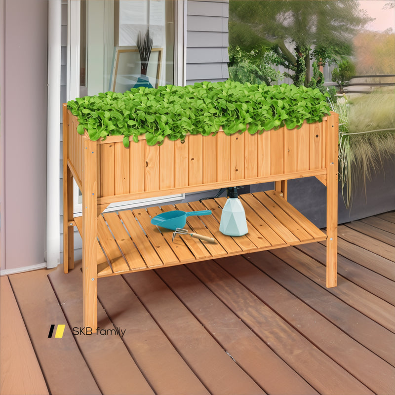 Wooden Elevated Planter Box Shelf Suitable For Garden Use 240115-215574