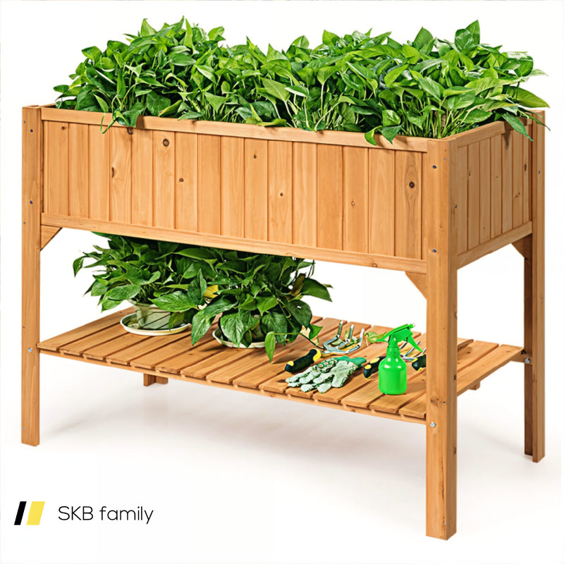 Wooden Elevated Planter Box Shelf Suitable For Garden Use 240115-215574