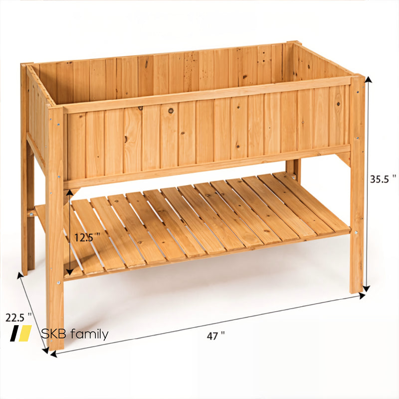 Wooden Elevated Planter Box Shelf Suitable For Garden Use 240115-215574