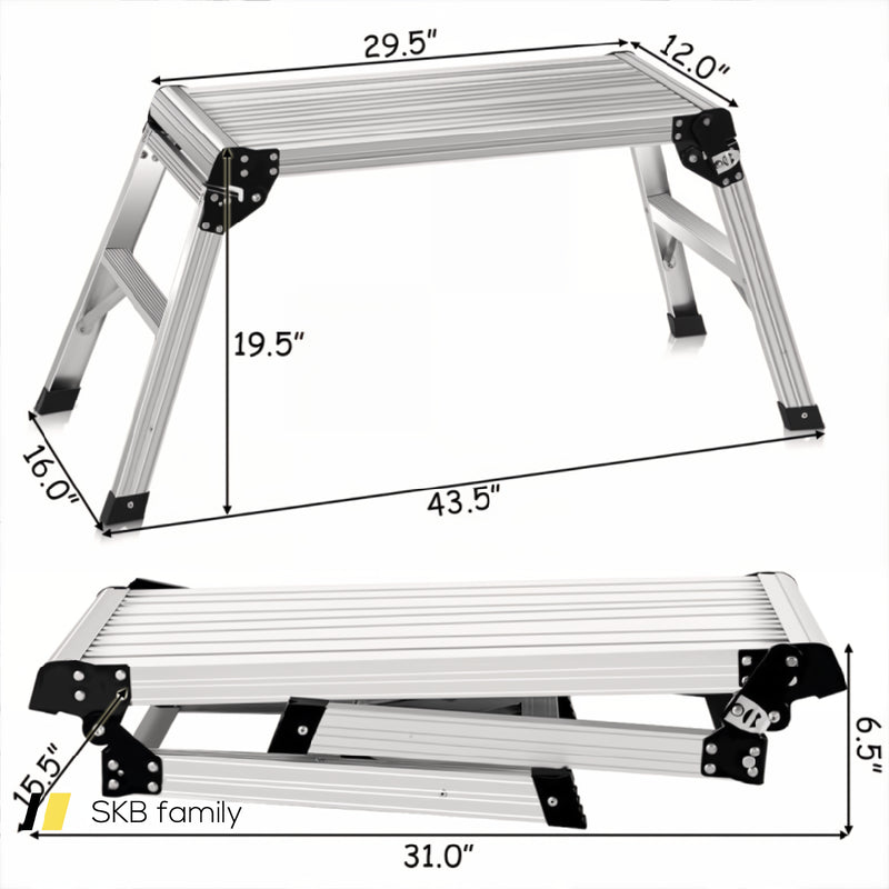 Heavy Duty Portable Bench Aluminum Folding Step Ladder 240115-215576