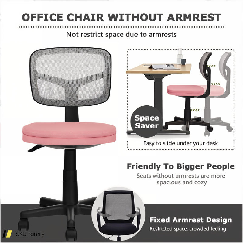 Armless Computer Chair With Height Adjustment And Breathable Mesh For Home Office 240515-229067