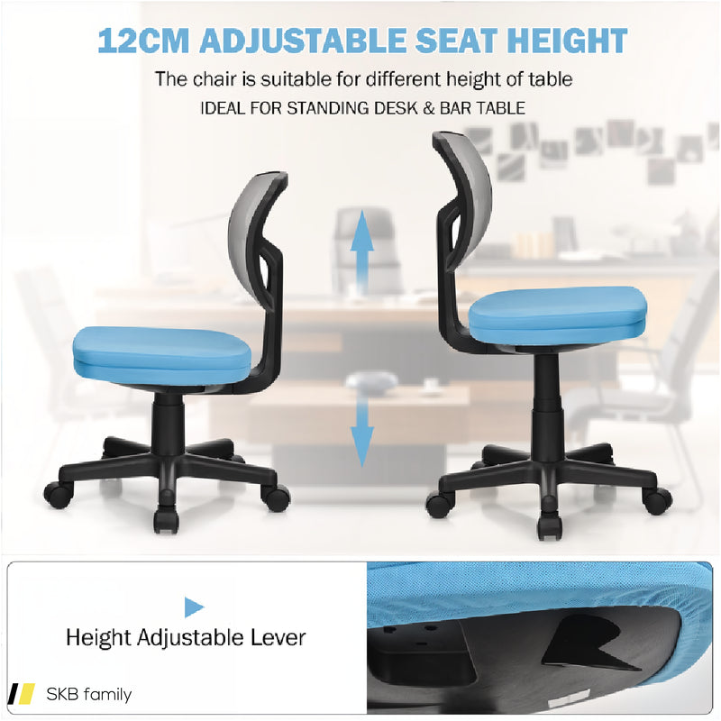 Armless Computer Chair With Height Adjustment And Breathable Mesh For Home Office 240515-229067