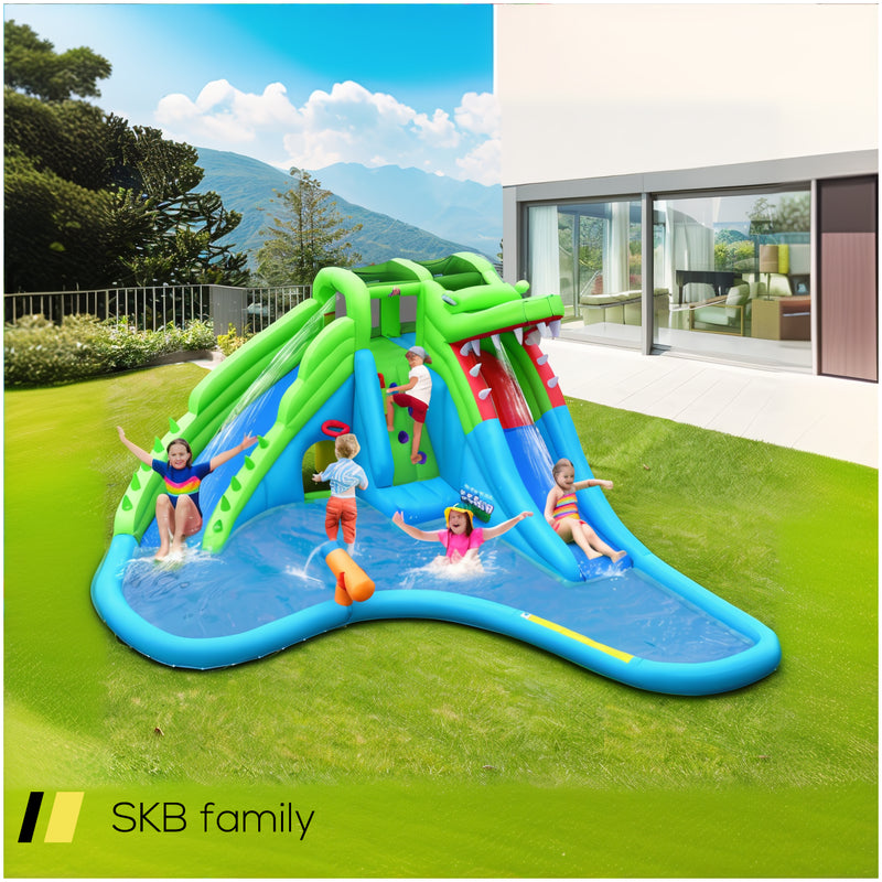 Inflatable Crocodile Style Water Slide Upgraded Kids Bounce Castle With 780w Blower 240515-229073