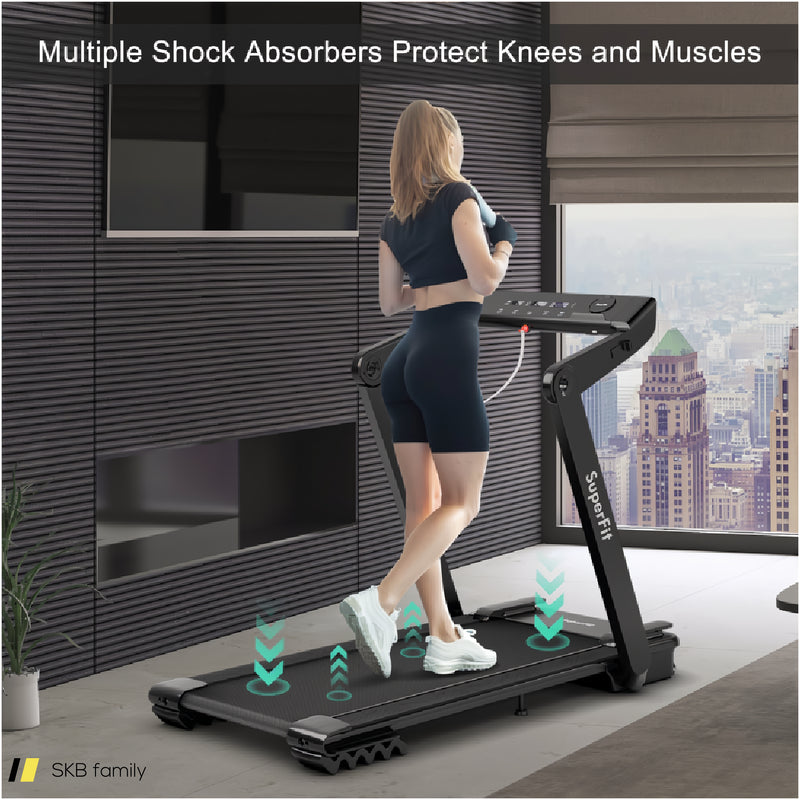 4.0 Hp Foldable Electric Treadmill With Led Touch Screen And App Connection 240515-229074