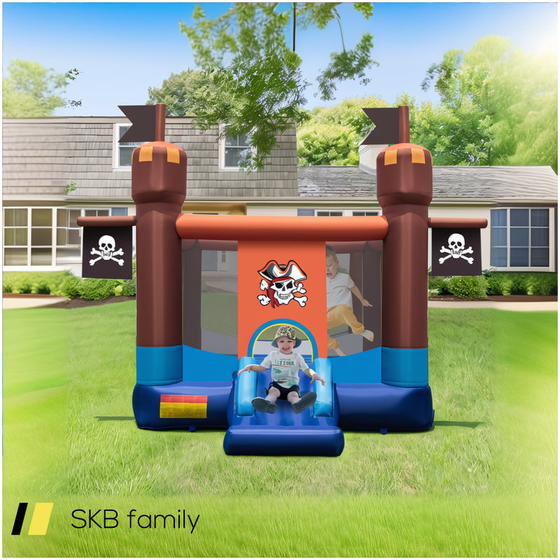 Pirate-Themed Inflatable Bounce Castle With Large Bounce Area Without Blower 240515-229079