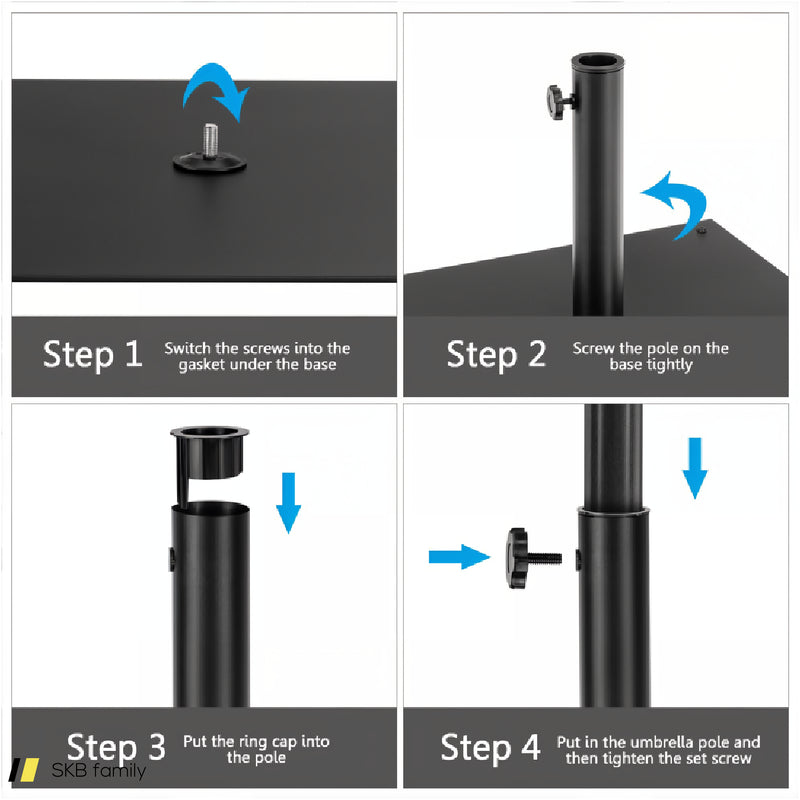 40 Lbs Square Umbrella Base Stand With For Backyard Patio 240515-229080