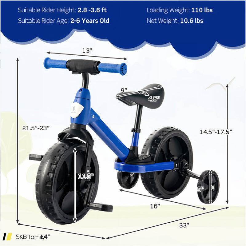 4-In-1 Toddler Tricycle With Training Wheels For 18 Months To 6 Years Old 240515-229081