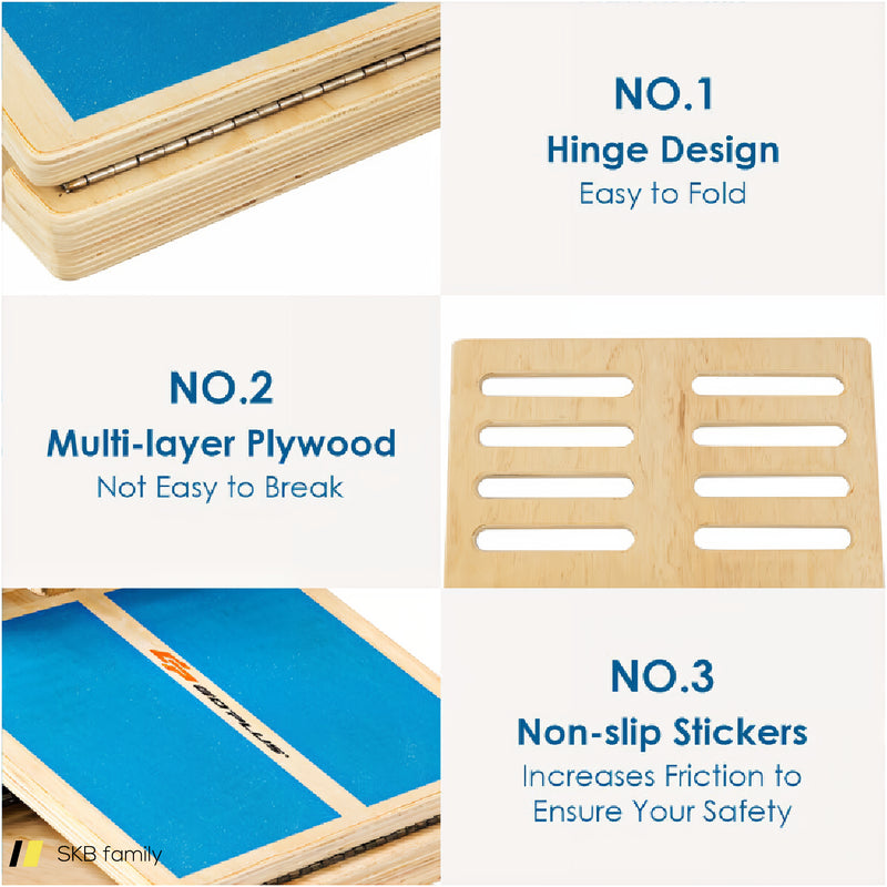 4-Level Wooden Slant Board With Anti-Skid Surface 240515-229082