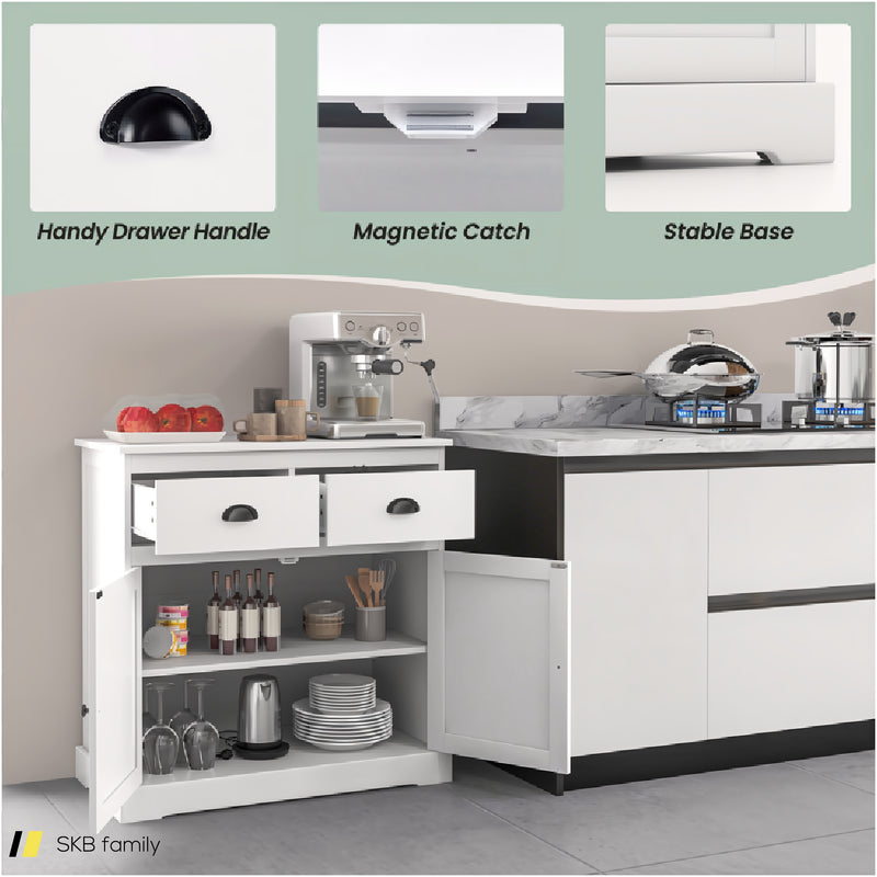 Kitchen Buffet Storage Cabinet With 2 Doors And 2 Storage Drawers 240515-229085