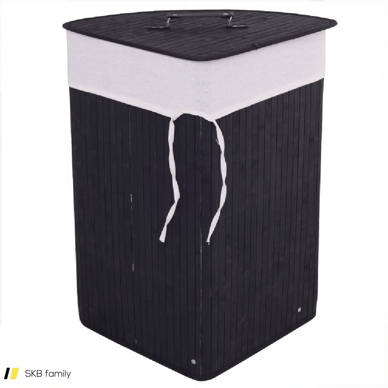 Bamboo Laundry Hamper Basket With Lid And Removable Liner Bag 240515-229091