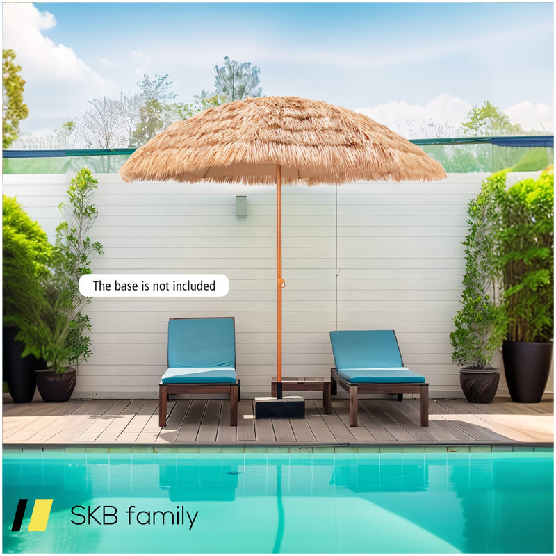 8 Feet Patio Thatched Tiki Umbrella Hawaiian Hula Beach Umbrella 240515-229094