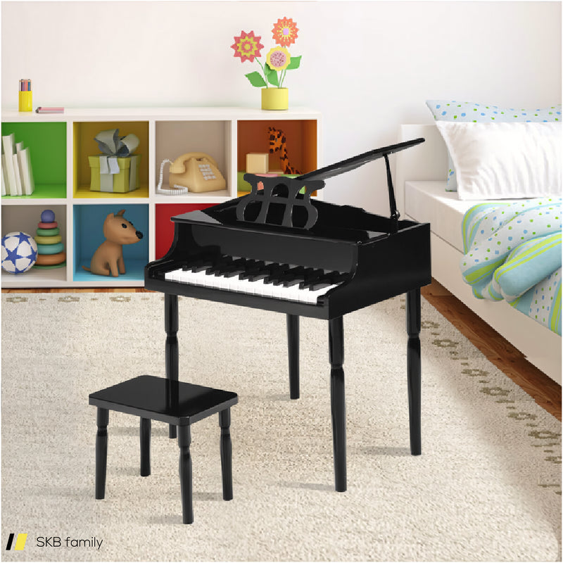 30-Key Wood Toy Kids Grand Piano With Bench And Music Rack 240515-229098