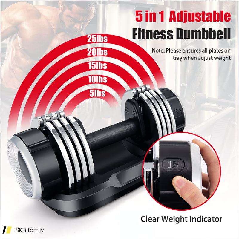 5-In-1 Weight Adjustable Dumbbell With Anti-Slip Fast Adjust Turning Handle 240515-229099