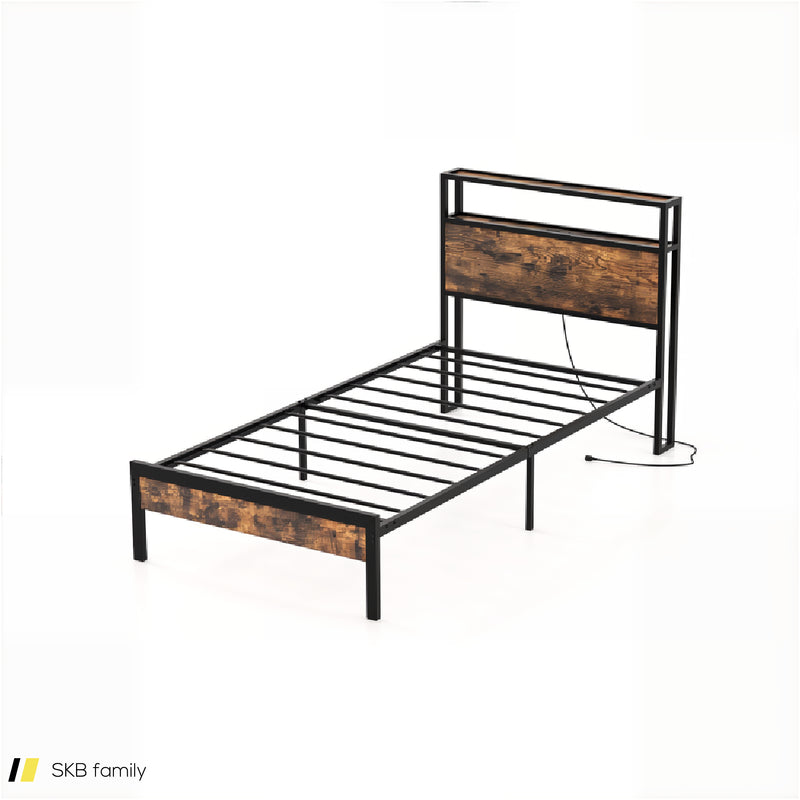 Twin/Full/Queen Bed Frame With Storage Headboard And Charging Station 240515-229110