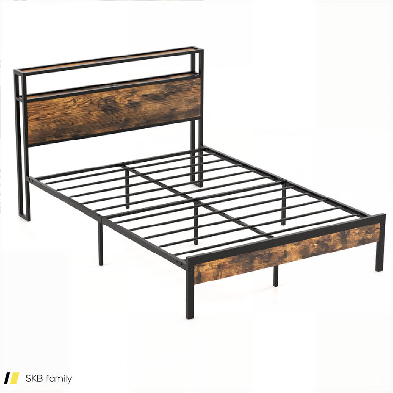 Twin/Full/Queen Bed Frame With Storage Headboard And Charging Station 240515-229110