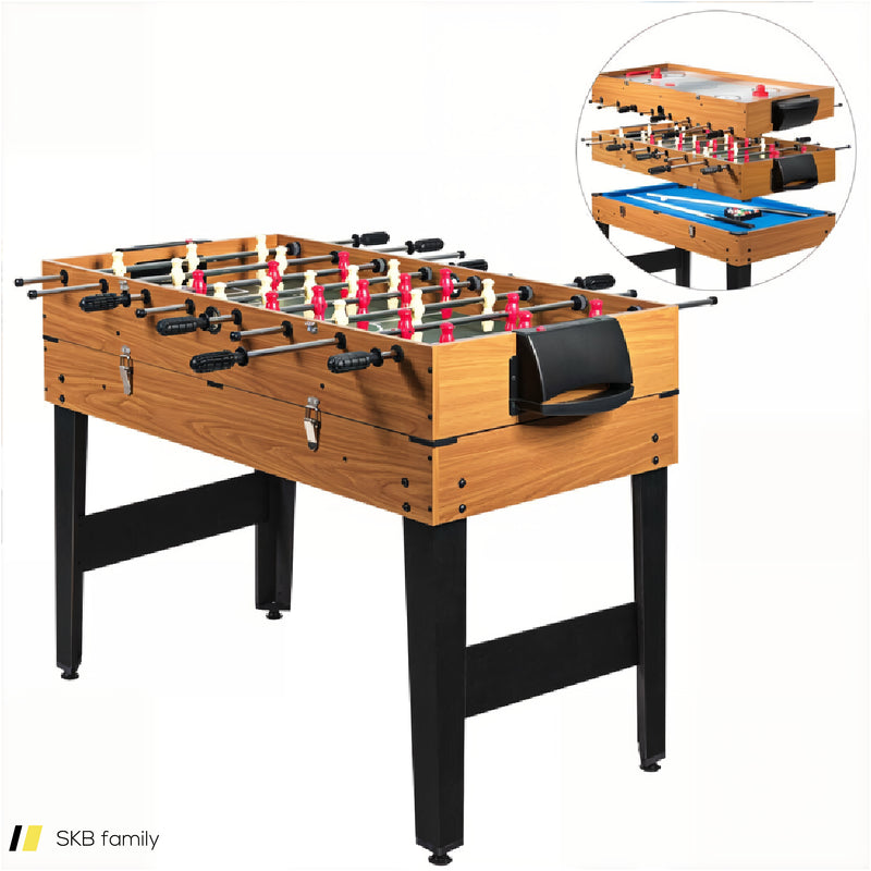 48 Inch 3-In-1 Multi Combo Game Table With Soccer For Game Rooms 240515-229113