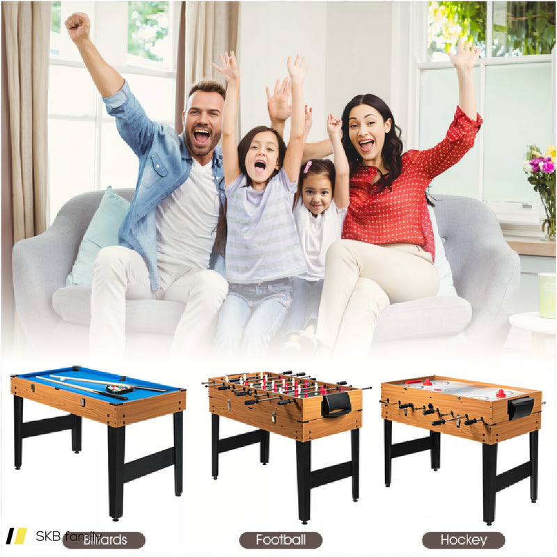 48 Inch 3-In-1 Multi Combo Game Table With Soccer For Game Rooms 240515-229113