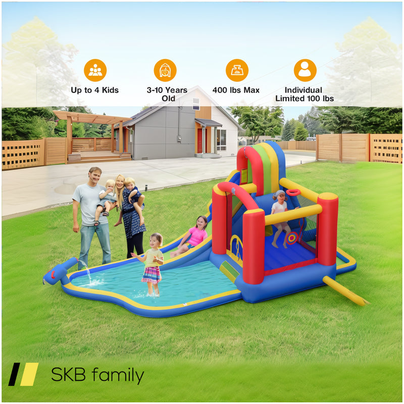 Inflatable Kid Bounce House Slide Climbing Splash Park Pool Jumping Castle Without Blower 240515-229122