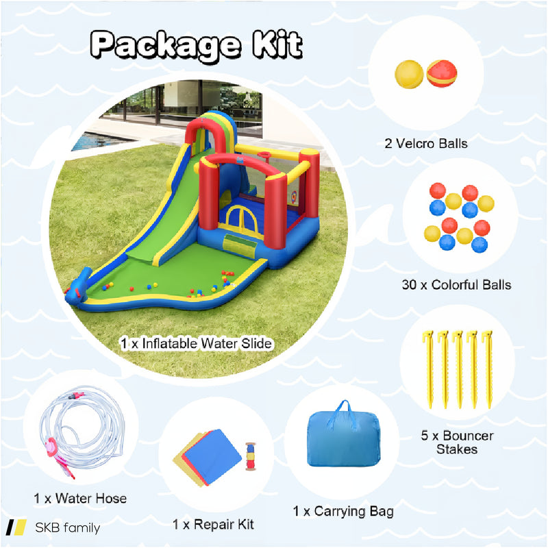 Inflatable Kid Bounce House Slide Climbing Splash Park Pool Jumping Castle Without Blower 240515-229122