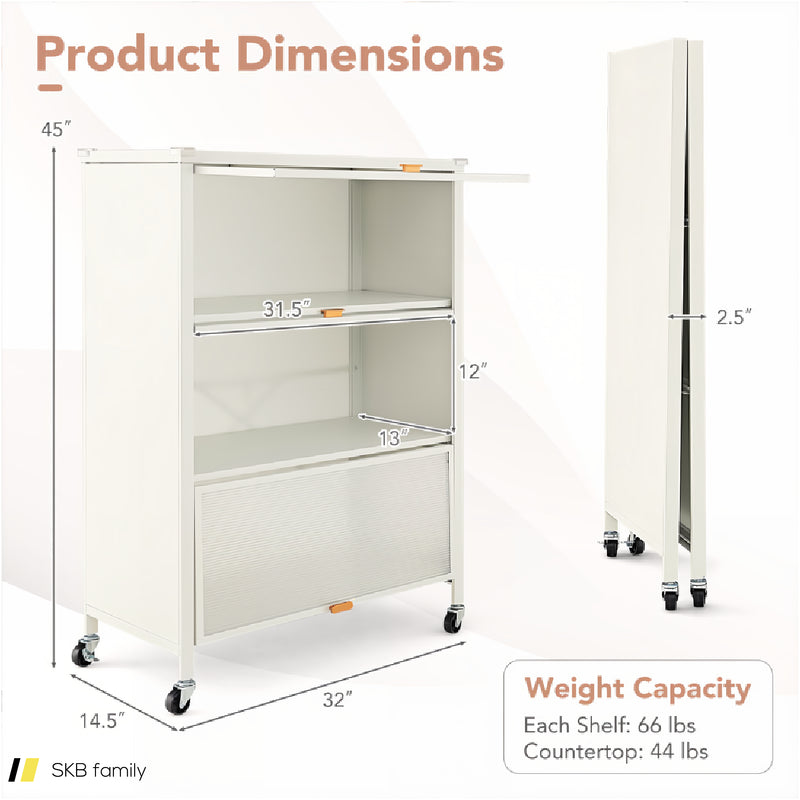 4-Tier Kitchen Bakers Rack With Flip Doors 240515-229127