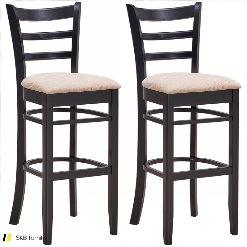 Bar Chairs With Ergonomic Backrest And Comfy Footrest And Soft Padded Seat 240515-229133