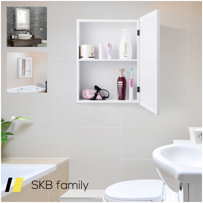 Mirrored Bathroom Medicine Cabinet With Single Door And Adjustable Shelf 240515-229136