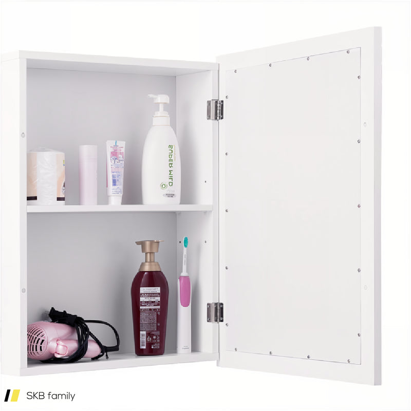 Mirrored Bathroom Medicine Cabinet With Single Door And Adjustable Shelf 240515-229136