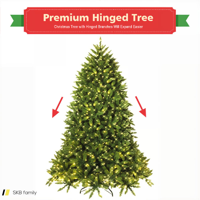 5/6 Feet Artificial Fir Christmas Tree With Led Lights And 600/1250 Branch Tips 240515-229144