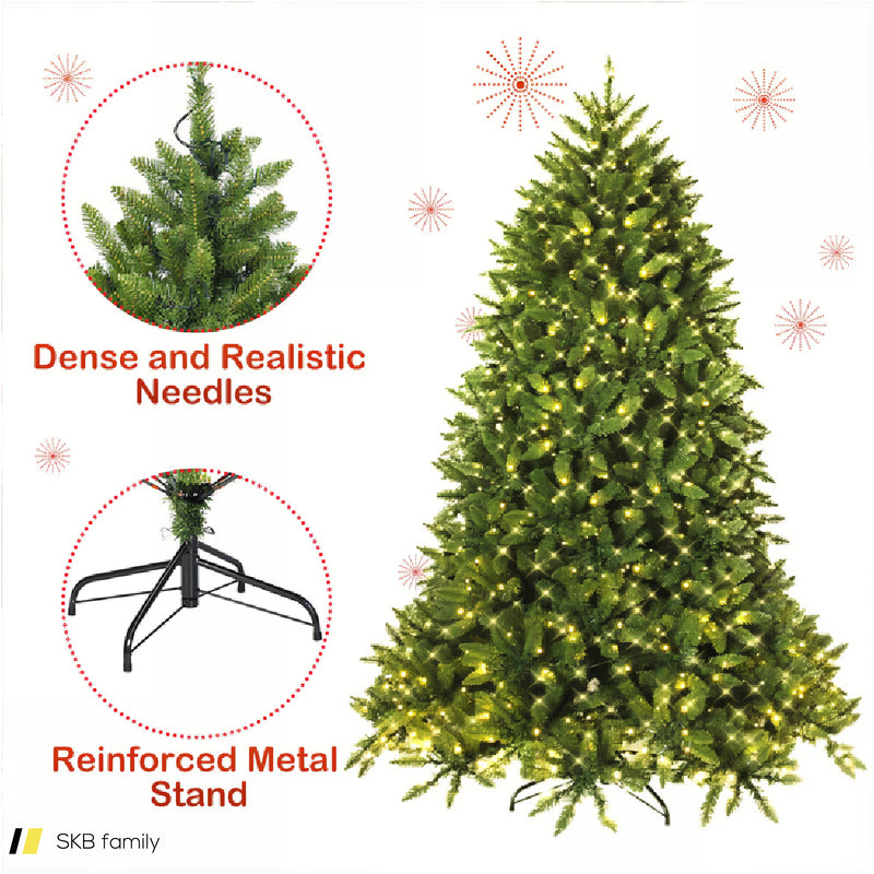 5/6 Feet Artificial Fir Christmas Tree With Led Lights And 600/1250 Branch Tips 240515-229144